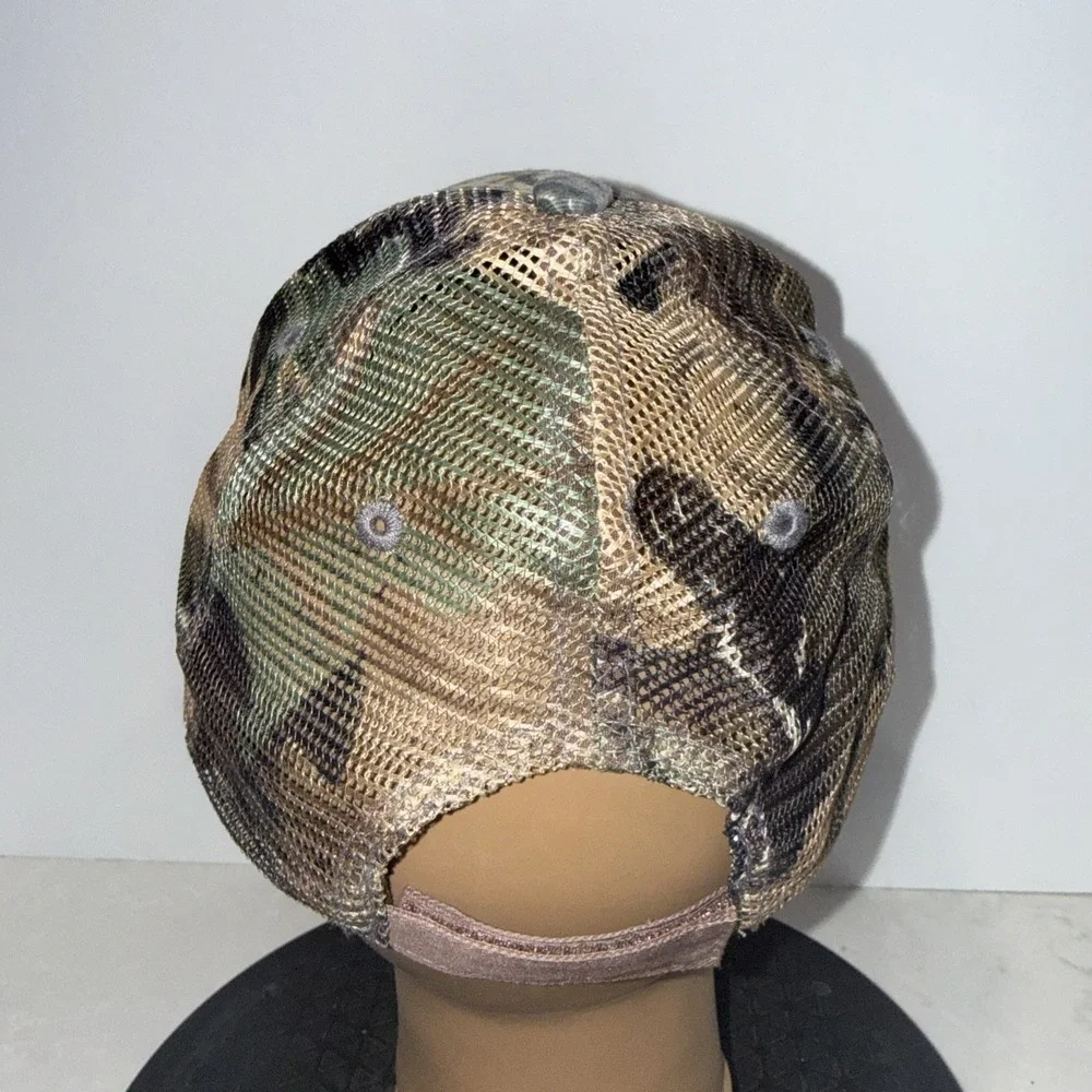 Ariat Men's Camo  Trucker Cap Hat Snap Back  orange logo